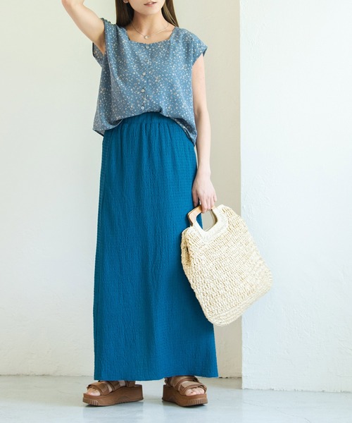 Crisp（クリスプ）の「フラワーフレンチブラウス（シャツ/ブラウス・レディース・レッド/ブルー・FREE）」の4枚目の写真