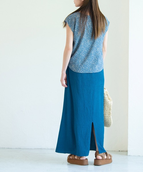 Crisp（クリスプ）の「フラワーフレンチブラウス（シャツ/ブラウス・レディース・レッド/ブルー・FREE）」の5枚目の写真