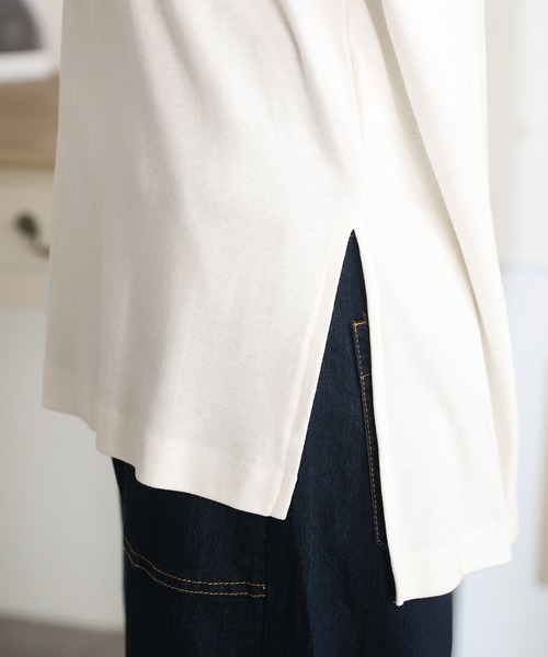 ElegChic(エレグシック)の「スリット スリーブカットソー 長袖 (Tシャツ/カットソー・レディース・ブラック/ベージュ/オフホワイト/杢グレー・4L/M/XL)」の22枚目の写真
