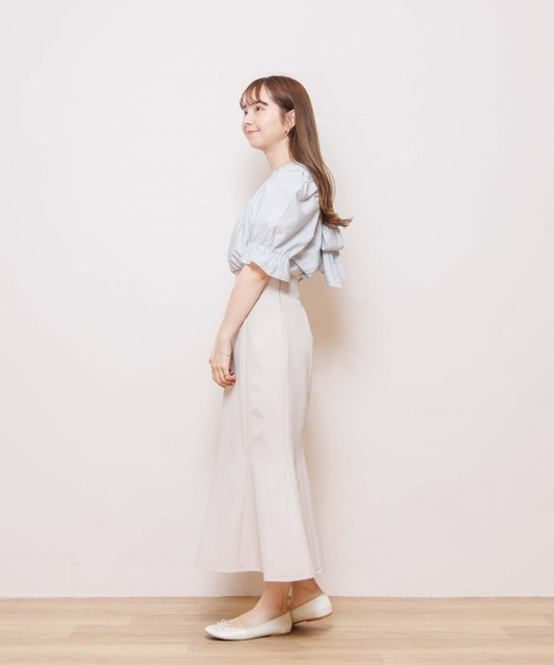 flower(フラワー)の「エアリーリボンハーフトップ(シャツ/ブラウス・レディース・ホワイト/ブラック/パープル/カーキ・FREE)」の18枚目の写真