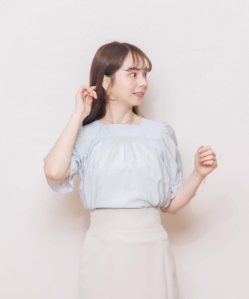 flower(フラワー)の「エアリーリボンハーフトップ(シャツ/ブラウス・レディース・ホワイト/ブラック/パープル/カーキ・FREE)」の8枚目の写真
