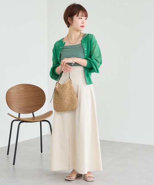 natural couture（ナチュラルクチュール）の「スクエアネックリブキャミソール（キャミソール・レディース・ブラック/ベージュ/グリーン・FREE）」の12枚目の写真