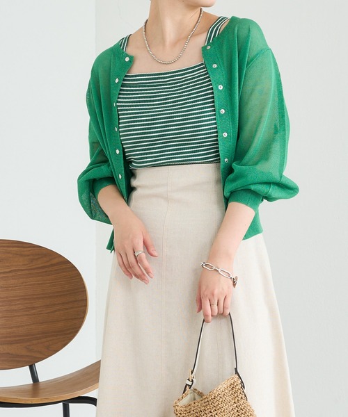 natural couture（ナチュラルクチュール）の「スクエアネックリブキャミソール（キャミソール・レディース・ブラック/ベージュ/グリーン・FREE）」の14枚目の写真