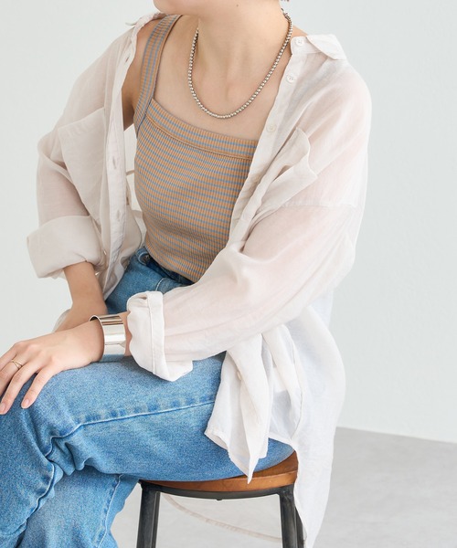 natural couture（ナチュラルクチュール）の「スクエアネックリブキャミソール（キャミソール・レディース・ブラック/ベージュ/グリーン・FREE）」の11枚目の写真