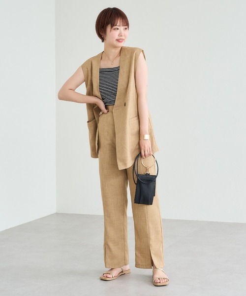 natural couture（ナチュラルクチュール）の「スクエアネックリブキャミソール（キャミソール・レディース・ブラック/ベージュ/グリーン・FREE）」の18枚目の写真