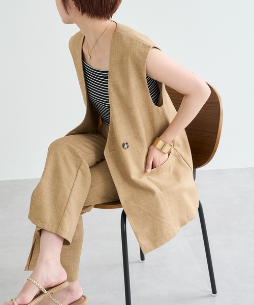 natural couture（ナチュラルクチュール）の「スクエアネックリブキャミソール（キャミソール・レディース・ブラック/ベージュ/グリーン・FREE）」の15枚目の写真