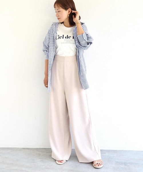 andme(アンドミー)の「2wayとろみハイウエストワイドサロペット(サロペット/オーバーオール・レディース・ブラック/アイボリー/ダークベージュ/ブルー/イエロー・S/M)」の14枚目の写真