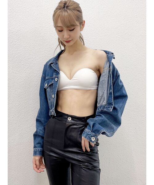 GYDA(ジェイダ)の「Boosterブラトップ(チューブトップ・レディース・ブラック/オフホワイト・FREE)」の3枚目の写真