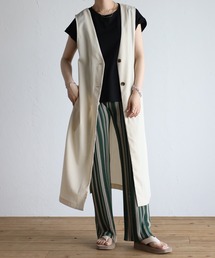 r. | 2022　春夏新作　Vネックロングジレ(ベスト)