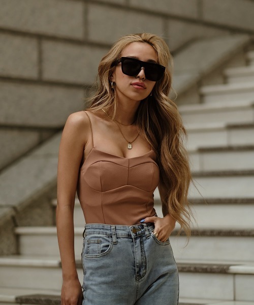 esutoreja（エストレジャ）の「シンプルボディスーツ（Tシャツ/カットソー・レディース・ホワイト/ブラック/ベージュ・M/S）」の8枚目の写真