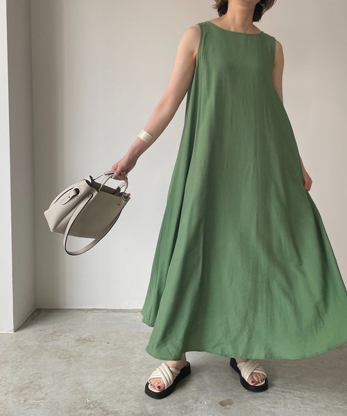 210nouve（トゥージュヌーブ）の「シャドーストライプバックリボンワンピース（ワンピース・レディース・ホワイト/ブラック/ライム/グリーン・FREE）」の5枚目の写真