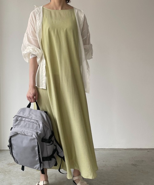 210nouve（トゥージュヌーブ）の「シャドーストライプバックリボンワンピース（ワンピース・レディース・ホワイト/ブラック/ライム/グリーン・FREE）」の11枚目の写真