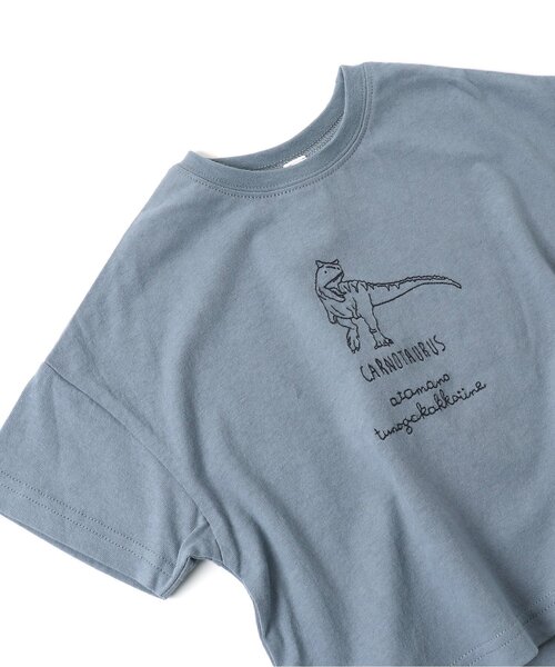 BREEZE(ブリーズ)の「恐竜刺繍Tシャツ(Tシャツ/カットソー・キッズ・チャコール/イエロー/カーキ/パープル/サックスブルー・80/110/140/130/120/90/100)」の4枚目の写真