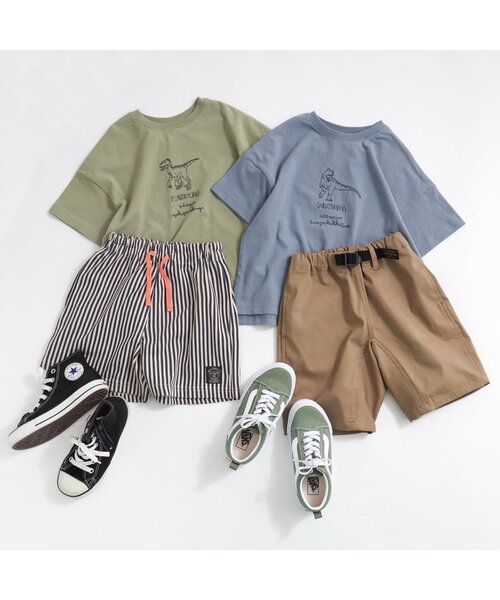 BREEZE(ブリーズ)の「恐竜刺繍Tシャツ(Tシャツ/カットソー・キッズ・チャコール/イエロー/カーキ/パープル/サックスブルー・80/110/140/130/120/90/100)」の8枚目の写真