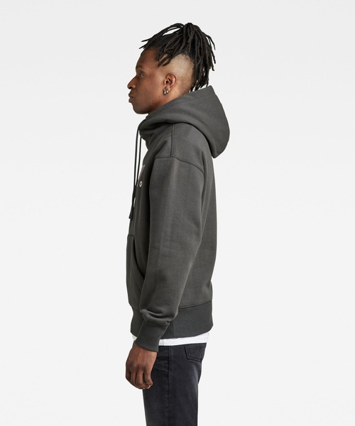 G-STAR(ジースター)の「VULCANIC RAW LOOSE HOODED SWEATER/オーバーサイズロゴパーカー(パーカー・メンズ・ライトグリーン/ダークグレー/ブラウン系その他・SMALL/MEDIUM/LARGE/X-LARGE/X-SMALL)」の4枚目の写真