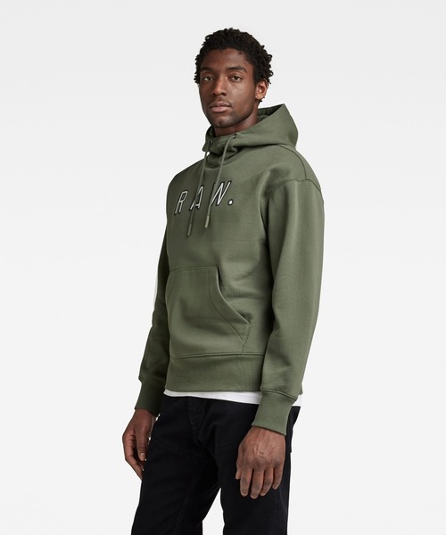 G-STAR(ジースター)の「VULCANIC RAW LOOSE HOODED SWEATER/オーバーサイズロゴパーカー(パーカー・メンズ・ライトグリーン/ダークグレー/ブラウン系その他・SMALL/MEDIUM/LARGE/X-LARGE/X-SMALL)」の8枚目の写真