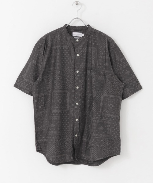 MANUAL ALPHABET（マニュアル アルファベット）の「MANUAL ALPHABET　JQ PAISLEY LOOSEFIT B/C（シャツ/ブラウス・メンズ・チャコールグレー/ブラウン・3/2）」の2枚目の写真