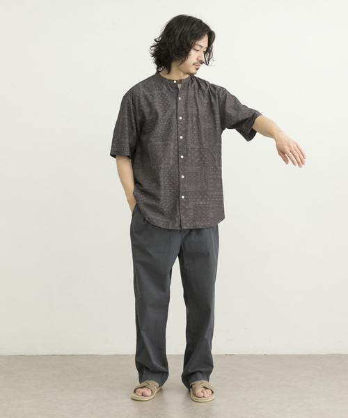 MANUAL ALPHABET（マニュアル アルファベット）の「MANUAL ALPHABET　JQ PAISLEY LOOSEFIT B/C（シャツ/ブラウス・メンズ・チャコールグレー/ブラウン・3/2）」の5枚目の写真