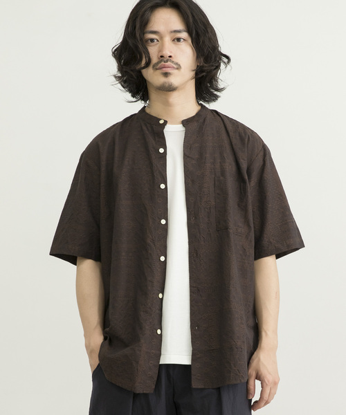 MANUAL ALPHABET（マニュアル アルファベット）の「MANUAL ALPHABET　JQ PAISLEY LOOSEFIT B/C（シャツ/ブラウス・メンズ・チャコールグレー/ブラウン・3/2）」の7枚目の写真