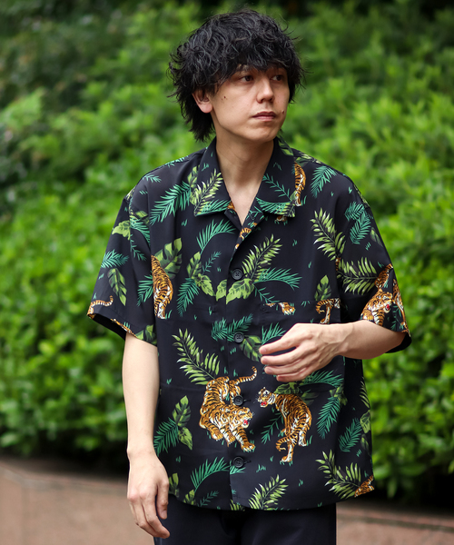 B.C STOCK（ベーセーストック）の「ORIENTAL ALOHA COVERALL SHIRT（シャツ/ブラウス・メンズ・ブラック/カーキ/サックスブルー・SMALL/MEDIUM/LARGE）」の4枚目の写真