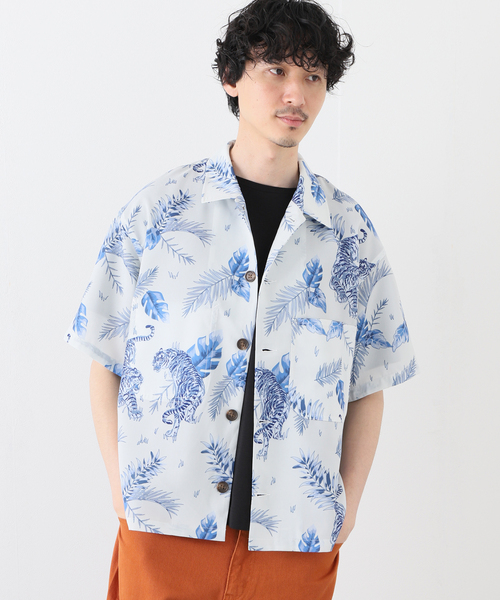 STOCK ストック ウール シャツ セットアップ ネイビー セットアップ】TRストレッチ オーバーサイズ ビックポケット