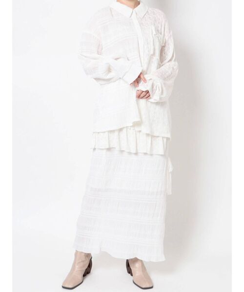 merry jenny（メリージェニー）の「remakeフリルロングスカート（スカート・レディース・オフホワイト/ブラック・FREE）」の17枚目の写真