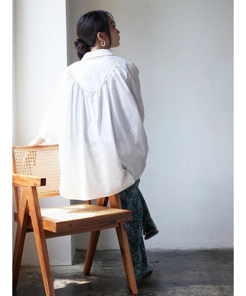 CRAFT STANDARD BOUTIQUE(クラフトスタンダードブティック)の「スキッパーギャザーブラウス *(シャツ/ブラウス・レディース・ストライプ/ライム/オフホワイト/ピンク・FREE)」の19枚目の写真