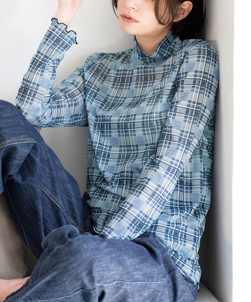 シアーチェック柄インナー（Tシャツ/カットソー）｜RANAN（ラナン）の