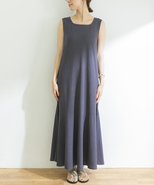 URBAN RESEARCH（アーバンリサーチ）の「リネンコットンカットワンピース（ワンピース・レディース・チャコールグレー/ナチュラル・FREE）」の9枚目の写真