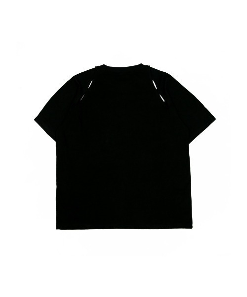 ROSEAPPLE STUDIO(ローズアップルスタジオ)の「【ROSEAPPLE STUDIO/ローズアップルスタジオ】222 Cutout graphic t-shirts/プリントT 半袖トップス 半袖Tシャツ 白Tシャツ 黒Tシャツ ゴシック ビッグサイズ オーバーサイズ スリット(Tシャツ/カットソー・レディース・ホワイト/ブラック・ONE SIZE)」の11枚目の写真