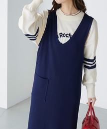 【セットアップ対応】スポンディッシュニット2way Vネックジャンパースカート