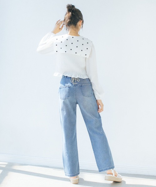 repipi armario（レピピ アルマリオ）の「セーラーエリリボンブラウス（シャツ/ブラウス・キッズ・ホワイト/ホワイト系その他/グレー系その他・SMALL/MEDIUM/LARGE）」の7枚目の写真