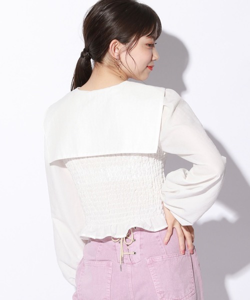 repipi armario（レピピ アルマリオ）の「セーラーエリリボンブラウス（シャツ/ブラウス・キッズ・ホワイト/ホワイト系その他/グレー系その他・SMALL/MEDIUM/LARGE）」の15枚目の写真