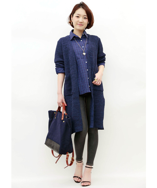 LOUNGEDRESS(ラウンジドレス)の「畦ニットガウン(カーディガン/ボレロ・レディース・アイボリー/ブルー・フリ-)」の10枚目の写真