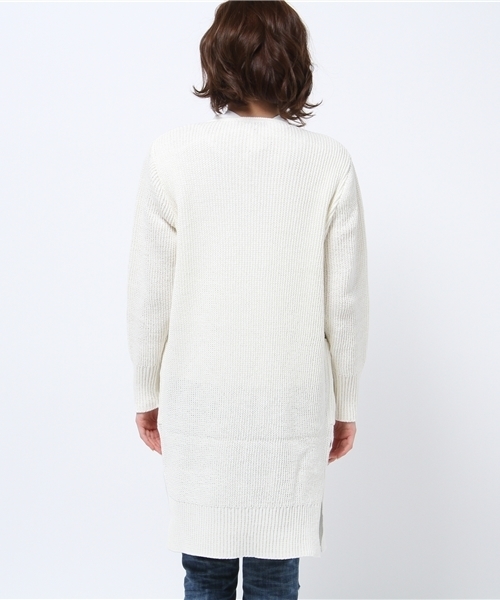 LOUNGEDRESS(ラウンジドレス)の「畦ニットガウン(カーディガン/ボレロ・レディース・アイボリー/ブルー・フリ-)」の4枚目の写真