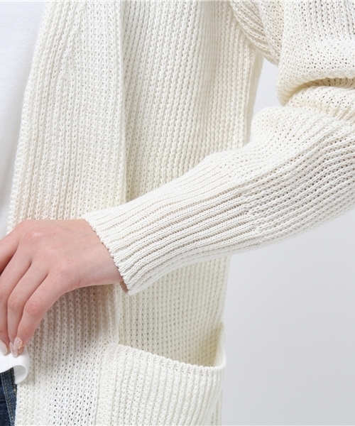 LOUNGEDRESS(ラウンジドレス)の「畦ニットガウン(カーディガン/ボレロ・レディース・アイボリー/ブルー・フリ-)」の7枚目の写真