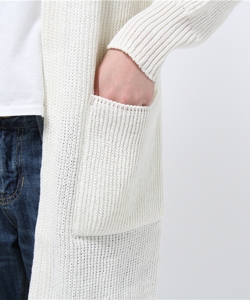 LOUNGEDRESS(ラウンジドレス)の「畦ニットガウン(カーディガン/ボレロ・レディース・アイボリー/ブルー・フリ-)」の8枚目の写真