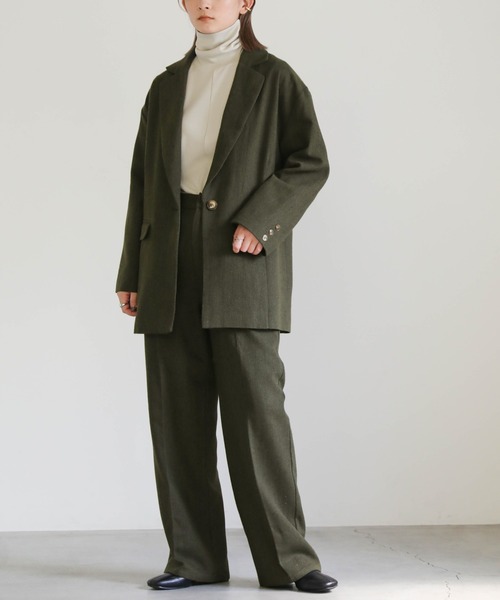 select MOCA（セレクトモカ）の「ツイードテーラードジャケット（テーラードジャケット・レディース・ブラウン/カーキオリーブ・FREE）」の4枚目の写真