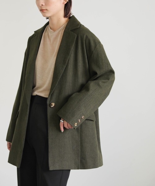 select MOCA（セレクトモカ）の「ツイードテーラードジャケット（テーラードジャケット・レディース・ブラウン/カーキオリーブ・FREE）」の19枚目の写真
