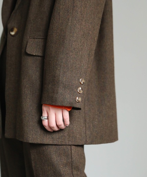 select MOCA（セレクトモカ）の「ツイードテーラードジャケット（テーラードジャケット・レディース・ブラウン/カーキオリーブ・FREE）」の9枚目の写真