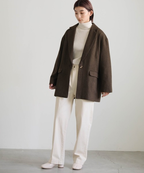 select MOCA（セレクトモカ）の「ツイードテーラードジャケット（テーラードジャケット・レディース・ブラウン/カーキオリーブ・FREE）」の12枚目の写真