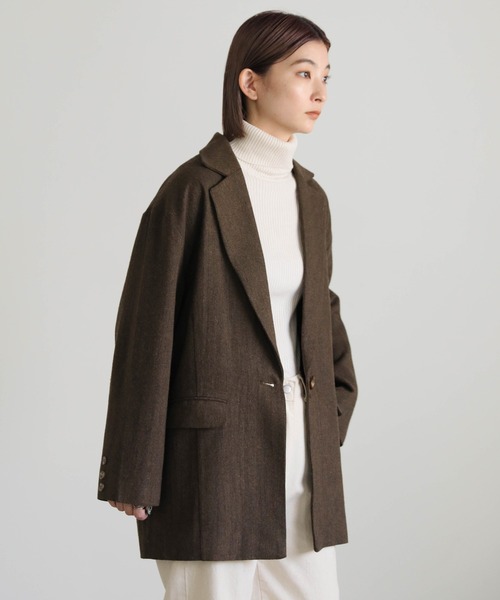 select MOCA（セレクトモカ）の「ツイードテーラードジャケット（テーラードジャケット・レディース・ブラウン/カーキオリーブ・FREE）」の11枚目の写真