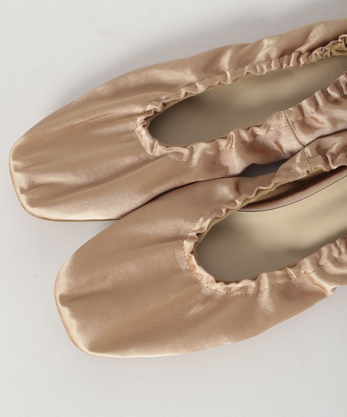 Mazell（マゼル）の「Mazell  / サテンギャザーバレエ（バレエシューズ・レディース・ブラック/グリーン/キャメル/チャコール・S/M/L）」の7枚目の写真