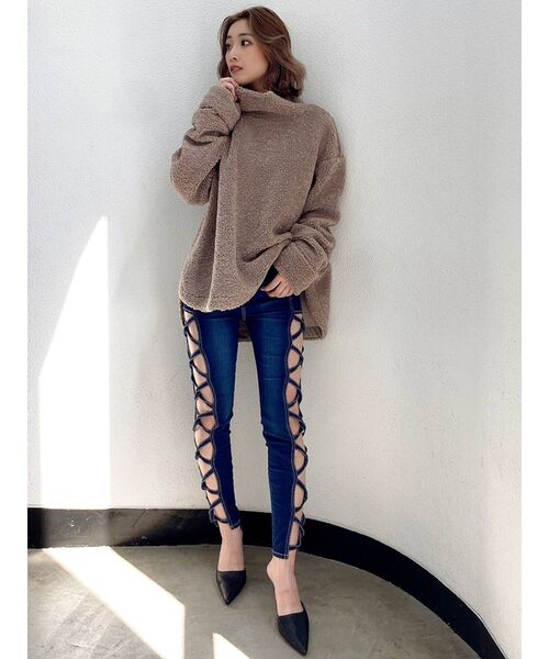 GYDA（ジェイダ）の「ハイウエスト SIDEデザインスキニーデニム