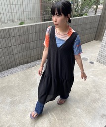 Dukkah/【低身長向け】フクレジャガードロングワンピース