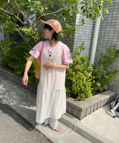 DuKKah(デュカ)の「Dukkah/【低身長向け】フクレジャガードロングワンピース(ワンピース・レディース・ブラック/アイボリー・X-SMALL)」の7枚目の写真