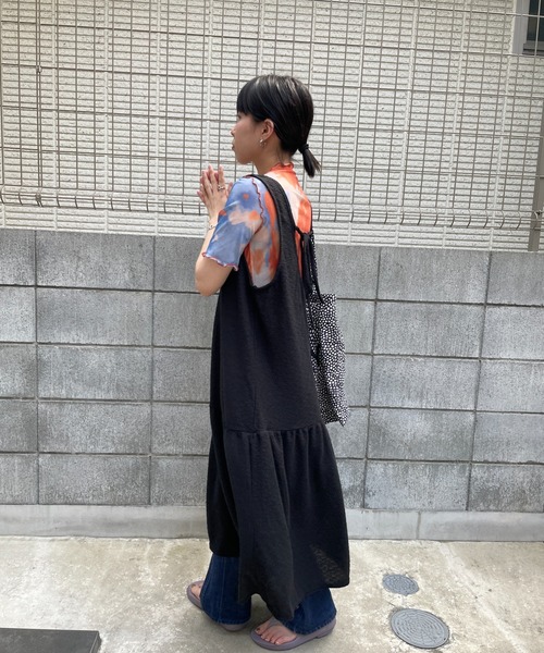 Dukkah/【低身長向け】フクレジャガードロングワンピース