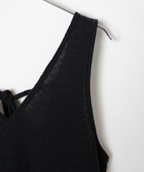 DuKKah(デュカ)の「Dukkah/【低身長向け】フクレジャガードロングワンピース(ワンピース・レディース・ブラック/アイボリー・X-SMALL)」の12枚目の写真