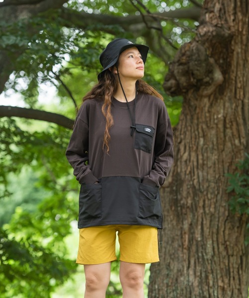 OUTDOOR PRODUCTS APPAREL（アウトドアプロダクツアパレル）の「USAコットン切り替えロンT 　裾ドローコード　ビッグシルエット（Tシャツ/カットソー・メンズ・ブラック/ブラウン/オリーブ・MEDIUM/LARGE/X-LARGE）」の19枚目の写真