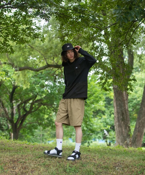 OUTDOOR PRODUCTS APPAREL（アウトドアプロダクツアパレル）の「USAコットン切り替えロンT 　裾ドローコード　ビッグシルエット（Tシャツ/カットソー・メンズ・ブラック/ブラウン/オリーブ・MEDIUM/LARGE/X-LARGE）」の6枚目の写真